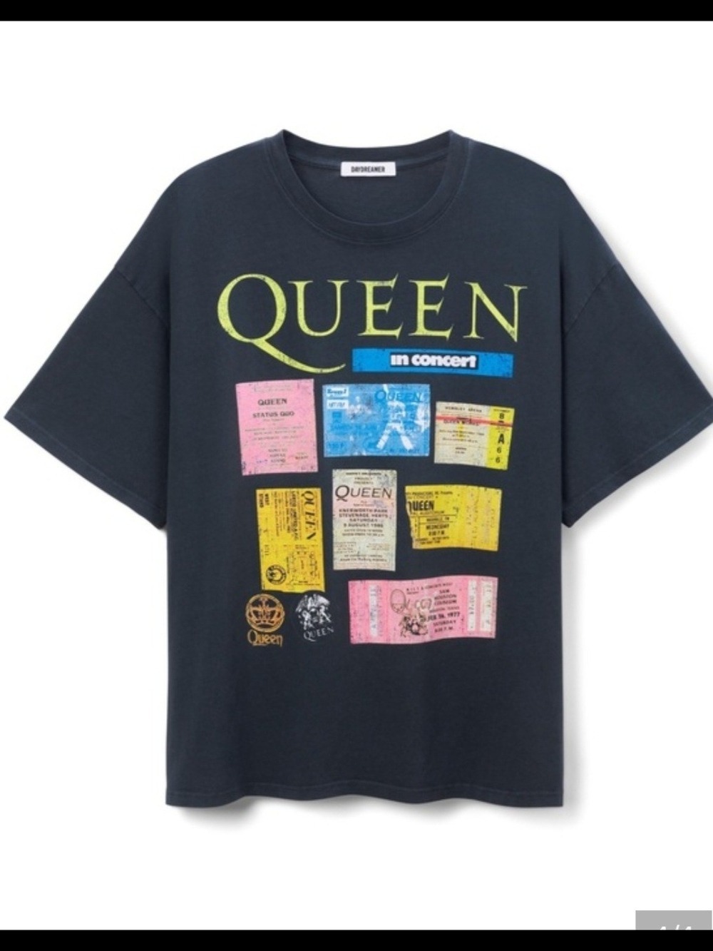 REVOLVE DayDreamer  Queen Ticket Collage Tee in Vintage Black